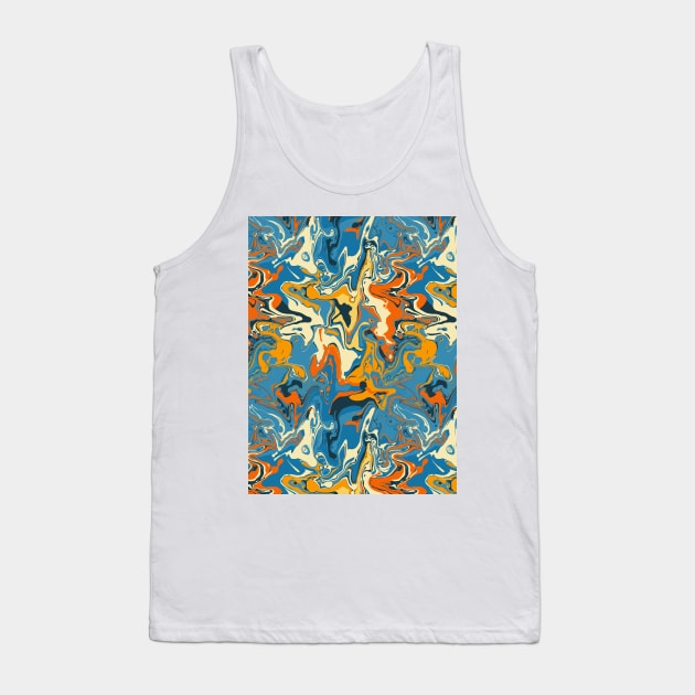 Recess on the Playground Marble - Digital Paint Spill Tank Top by GenAumonier